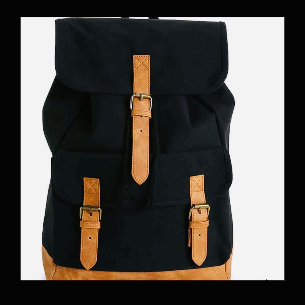 BLACK CANVAS BACKPACK - Picture 2 of 5